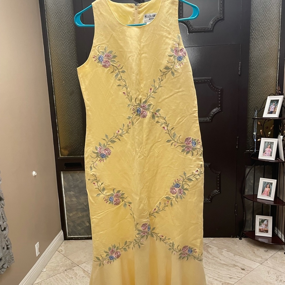 Yellow flowery spring dress